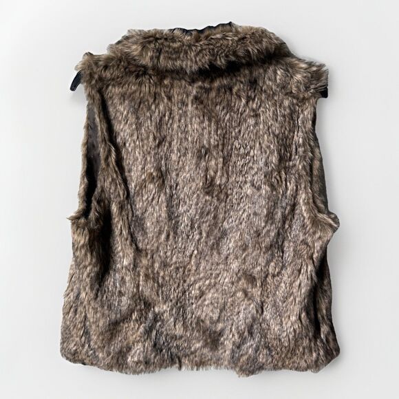 Abercrombie & Fitch Women Faux Fur Open Front Vest Large Soft Animal Size XL - Picture 4 of 8